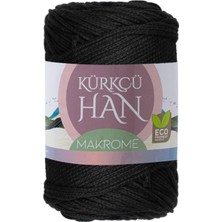 Die Grup Tr Kürkçü Han Makrome 3mm 200GR 130M Premium El Örgü Ipi (Siyah)