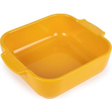 Die Grup Tr Seramik Kare Fırın Kabı - 21 cm (Saplar Dahil) x 17,5 cm x 6 cm - Kapasite: 1,1 L - 10 Yıl Garanti - Fransa'da Üretilmiştir - Safran Sarısı