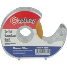 Die Grup Tr Galaxy Şeffaf Yapışkan Bant Makinası 12 mm x 33 M – Şeffaf Selobant, Masaüstü Bant, Kırtasiye ve Ofis Kullanımı, P-3310