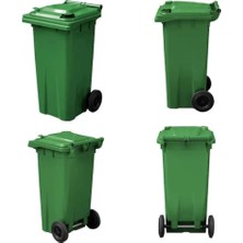 Die Grup Tr Mck Plus Mck Yeşil Plastik Çöp Konteyneri 120 Litre Konteyner - A+ Isıya Karşı Dayanıklı Malzeme - Yeşil