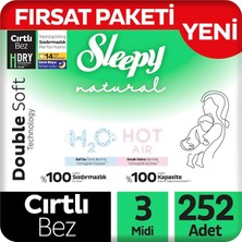 Die Grup Tr Natural Double Soft Fırsat Paketi Bebek Bezi 3 Numara Midi 252 Adet