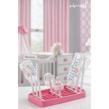 Die Grup Tr Taşınabilir Çok Amaçlı Biberon Emzik Kurutucu Kurutmalık Bebek Çocuk Sağlığı Bulaşıklık Kurutma Pembe 25 x 30