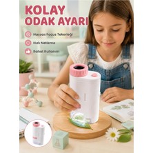 Die Grup Tr My Best Store LED Aydınlatmalı Taşınabilir Mikroskop 80X-200X Ayarlanabilir Büyütme Özellikli Renkli