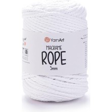 Die Grup Tr Art Macrame Rope 5 mm - Makrome El Örgü Ipi BEYAZ-751