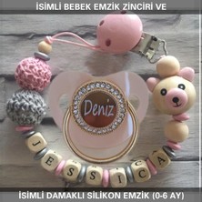 Die Grup Tr Isimli Emzik Zinciri ve Isimli Silikon Emzik (0-6 Ay), Krem
