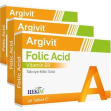 Die Grup Tr Folik Asit Vitamin B9 Içeren Takviye Edici Gıda 30 Tablet (3 Paketi)