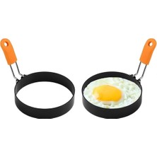 Die Grup Tr Masbedo Yuvarlak Yumurta ve Pancake Şekillendirici Tava Kalıbı Isıya Dayanıklı, Silikon Saplı