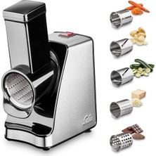 Die Grup Tr Elektrikli Sebze Kesici Slice & More 8401 – Çok Amaçlı Kesici – Spiral Kesici – Çoklu Rampa + Kesme Makinesi + Sebze Rengi, 5 Kesme Tamburlu – Paslanmaz Çelik/plastik – 350 Watt