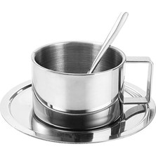 Die Grup Tr Çelik 200 ml Çift Cidarlı Espresso Kahve Fincan Seti Sunum Bardağı MT119