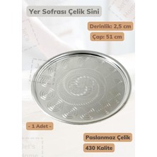 Die Grup Tr Yer Sofrası Sini 51 cm Çelik Tepsi Tepsi Paslanmaz