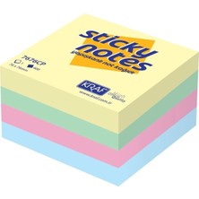 Die Grup Tr Kraf Yapışkanlı Not Kağıdı Küp 76X76 mm 400 Yp Pastel Renkler 7676CP