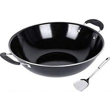 Die Grup Tr Demir Wok 32CM Kaplamasız Yapışmaz Tava Gazlı ve Indüksiyonlu Soba Için (32CM)