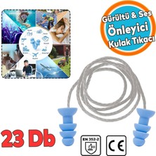 Die Grup Tr Yıkanabilir Kulak Tıkacı 23 Db Ipli Su Geçirmez, Gürültü Önleyici Yüzme Uyku Seyahat Için Tıkaç