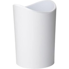Die Grup Tr Küçük Plastik Banyo Çöp Kutusu Kapaklı 6 Litre, Beyaz Mini Çöp Kutusu 0,75 Galon, Modern Düz Kapaklı Ayak Pedallı Çöp Kovası, Banyo, Yatak Odası, Ofis, Çalışma Masası Altı, Yumuşak Kapanma