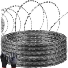 Die Grup Tr Galvanizli Dikenli Tel – 5 M Rulo, Dış Bahçe Çitlerinin Korunması Için, Gümüş Dikenli Bant, Güvenlik ve Koruma Çözümleri Için Dayanıklı