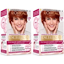 L'Oréal Paris L'oreal Paris Excellence Creme 6.46 Kızıl Bakır Krem Saç Boyası 2 Kutu