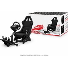 Cosmostech Play x CS-090 Yarış Simülatörü Kokpit ve Yarış Koltuğu – Ayarlanabilir Direksiyon Pedal Standlı Sim Racing Gaming Cockpit