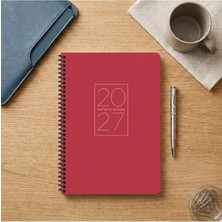Die Grup Tr 2027 Yılı Spiralli Haftalık Ajanda 20X28 cm Kırmızı