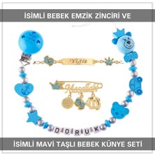 Die Grup Tr Isimli Bebek Emzik Zinciri ve Künye Seti, Mavi, Erkek Bebek