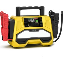 Die Grup Tr F05 42000MAH 8000A Tepe Akımı Profesyonel Akü Takviye Cihazı + 150 Psı Lastik Şişirme Kompresörlü Taşınabilir Jump Starter 12V Dizel ve Benzinli Araçlar Için