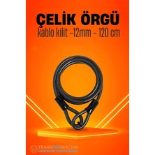 Die Grup Tr Çelik Örgü Kablo Kilit 12MM 120CM Bisiklet Motosiklet Kilidi, 721730