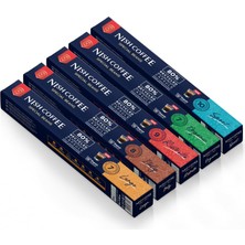 Die Grup Tr Coffee Kapsül Kahve 5'li Set Lungo, Italy, Risteretto, Sport, Organik (Nespresso Uyumlu) - 50 Adet