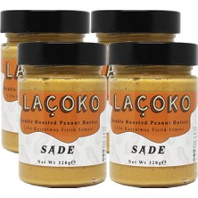 Die Grup Tr Laçoko 1280 Gram Şekersiz, Katkısız, Glutensiz, Vegan, Doğal Çifte Kavrulmuş Yer Fıstığı Ezmesi (1280 Gram)