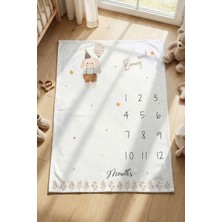 Die Grup Tr Bebek Anı Battaniyesi 100X150 cm Aylık Gelişim Fotoğraf Battaniyesi Bunny Sweet