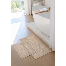 Die Grup Tr Violeta 2'li Banyo Paspas Seti | Kaymaz TABAN%100 Pamuk | 60X100-50X60 cm