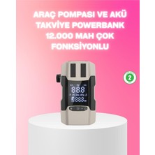 Die Grup Tr Araç Hava Pompası ve Akü Takviye Powerbank 12.000 Mah Çok Fonksiyonlu