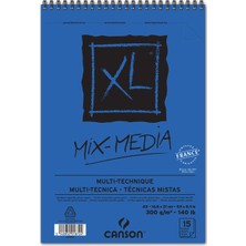Canson Xl Mix Media 300 gr Spiralli Suluboya Defteri A5 15 Sayfa Çok Amaçlı Resim Defteri