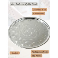Die Grup Tr Yer Sofrası Sini 80 cm Çelik Tepsi Tepsi Paslanmaz