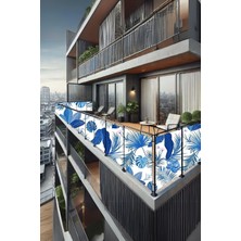 Die Grup Tr Nelazım 50CM x 2m Mavi Yaprak Balkon Bahçe Çit Brandası Su Itici, Uv Koruyucu, Dekoratif Örtü, OXFORDBALKON010715M