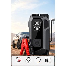 Die Grup Tr Araç Akü Takviye Cihazı Hava Kompresörü 4'ü1 Arada Şarjlı Marş Basma Jump Starter Powerbank 18000MAH