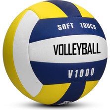 Die Grup Tr Semi-Pro Voleybol Topu Lamineli Beton Zemin Softtouch Iç-Dış Mekana Uygun 8 Panel Sarı-Mavi V1000
