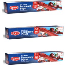 Die Grup Tr Roll-Up Fermuarlı Şeffaf Buzdolabı Saklama Poşeti Torbası - 1 Lt. - 22X18 Cm. - 10 Adetlik 3 Paket