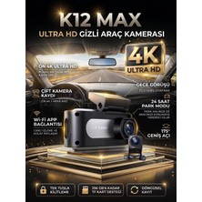 Conio K12 Max 4K Araç Içi Kamera Ön 4K + Arka Hd Kayıt Wifi Gece Görüşü 24 Saat Park Modu Gizli Araç Kamerası