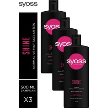 Syoss Shine Güçlendirici Şampuan 500 ml x 3 Adet Kadınlar İçin Parlaklık Sağlayan Formül