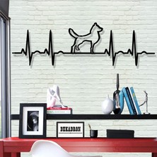 Die Grup Tr Metal Duvar Sanatı - Ekg Köpek - 3D Duvar Silueti Metal Duvar Dekoru Ev Ofis Dekorasyonu Yatak Odası Oturma Odası Dekor Heykel (30 G x 12 Y /76X31CM)