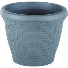 Die Grup Tr HS05 Hasır Saksı Tabaklı 41,5cm, 25 Litre Antrasit