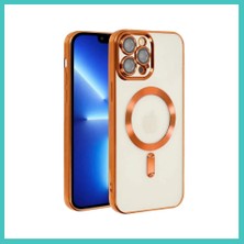 Ny Joy iPhone 13 Pro Uyumlu Kılıf Kross Magneticsafe Kapak - Turuncu Nyjoybz