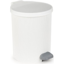 Die Grup Tr 0707-1 Still 22 Litre Pedallı Iç Kovalı Çöp Kovası – Beyaz Yuvarlak Mutfak ve Banyo Çöp Kovası