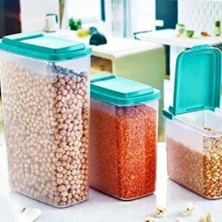 Die Grup Tr ® 3'lü Kapaklı Plastik Erzak Saklama Kabı Seti 2400 x 1700 x 1200 ml (Mavi)