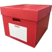 Die Grup Tr Arşiv Kutusu 41X35X30H Geniş 5 Klasör Kapasiteli Gri Renkli Oluklu Plastik Arşiv ve Taşıma Kutusu Sağlan ve Suya Dayanıklı Corrugated Plastic Sheets (Kırmızı) (10)