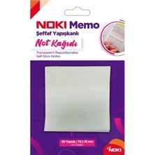 Die Grup Tr Noki Memo Yapışkanlı Not Kağıdı, Şeffaf, 50 Yaprak, 75X75 mm