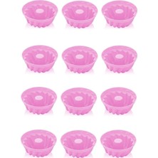 Die Grup Tr Kuzenhome 12'li Silikon Muffin, Mini Kek Kalıbı Pembe