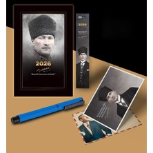Die Grup Tr 2026 Komutan Atatürk Ajandası Ayraç Kartpostal Kalem - Mavi