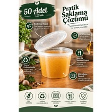 Die Grup Tr 50 Adet 120 ml Sızdırmaz Mini Saklama Kabı Sosluk Buzluk Kabı MIT1369