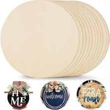 Die Grup Tr El Sanatları Için Ahşap Çemberler, 5'li Paket 30 cm Bitmemiş Ahşap Yuvarlaklar El Işleri Için Ahşap Kesimler, Kapı Askısı, Kapı Tasarımı, Ahşap Yakma