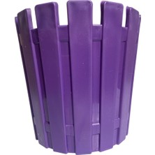 Die Grup Tr Mor Plastik Çit Desenli Saksı, Dekoratif Bahçe Saksısı, Dayanıklı Malzeme, Şık Tasarım 18X17